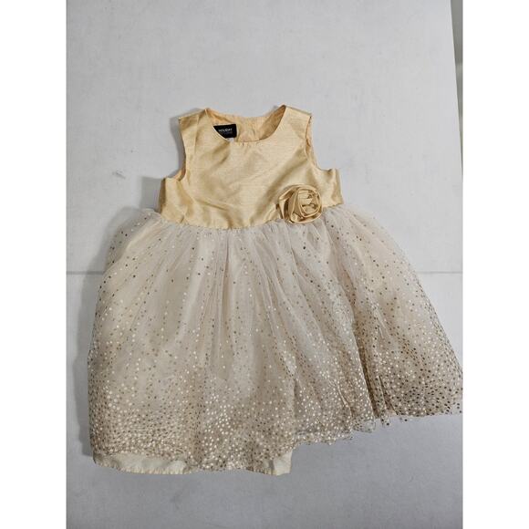 Holiday Editions Girl's Tan Gold Sparkle Dress Size 18M - Picture 7 of 12